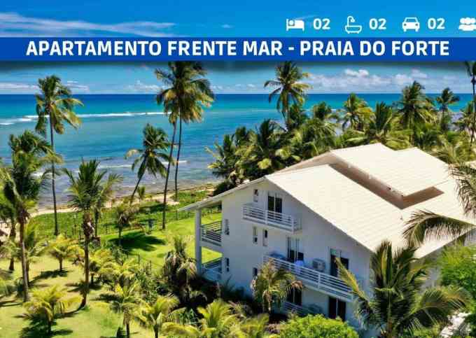 Pé Na Areia – Apartamento de Luxo com Vista Total para o Mar na Praia do Forte!
